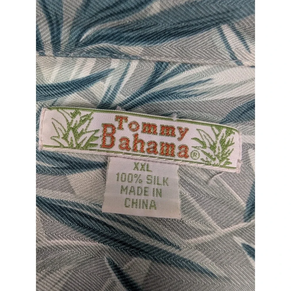 Tommy Bahama Silk‎ Shirt Men's Size XXL Short Sleeve Bamboo Leaf Print *Read